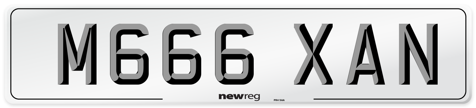 M666 XAN Number Plate from New Reg